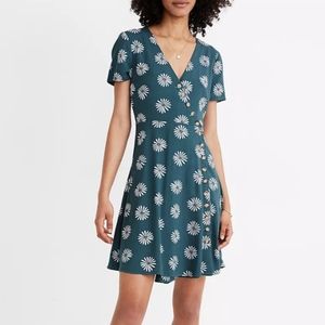 Madewell button-wrap dress in Daisy Daydream